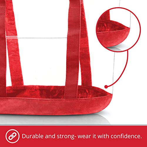 [Pack Of 2] Clear Tote Bags For Work, Beach, Stadium, Security Approved With Zipper Closure #TOP3