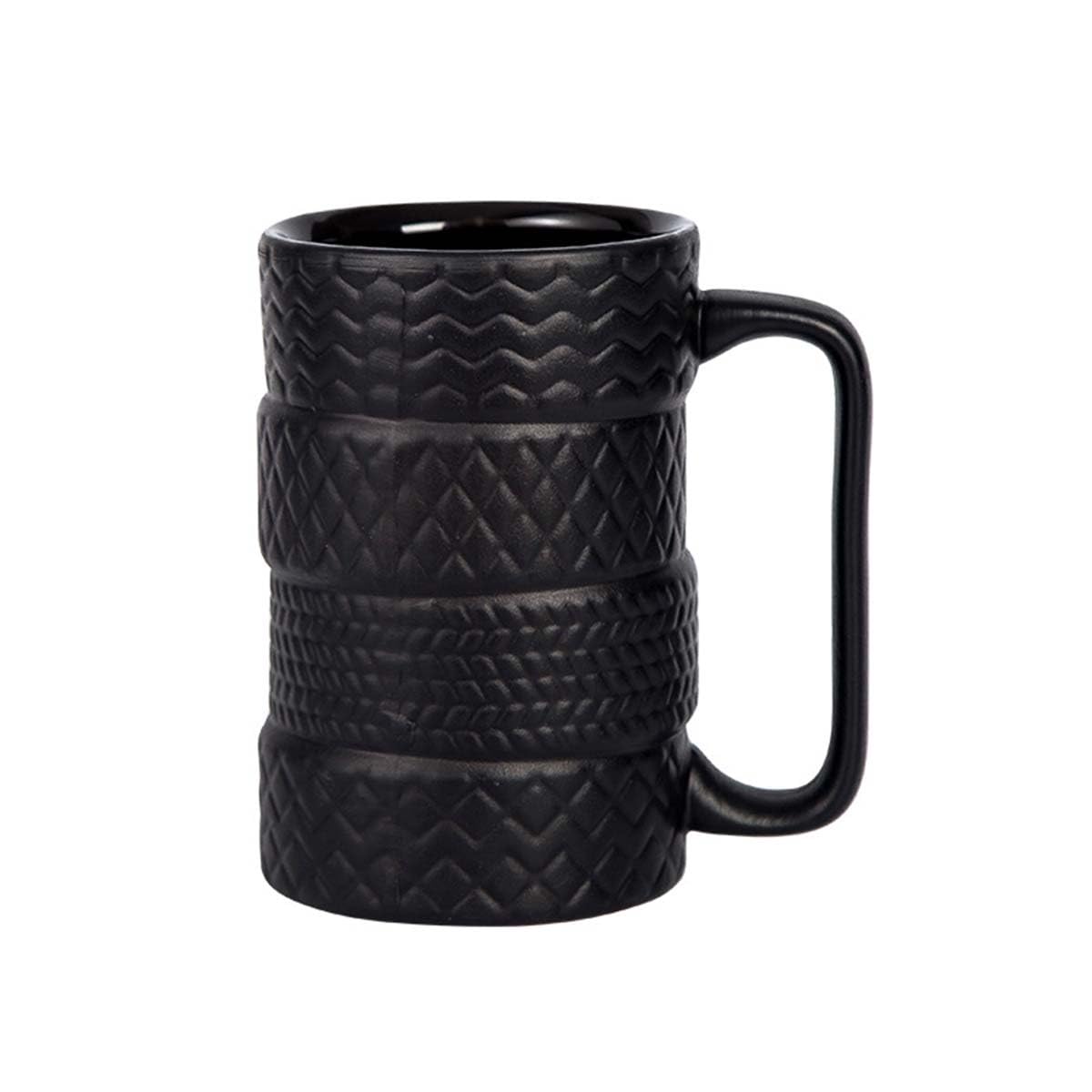 Hyzone Creative Large-capacity Ceramic Tire Cups, Novelty Shaped Ceramic Mugs, Water Cups With Peculiar Designs, Fashionable Tea Cups (Straight Shank)
