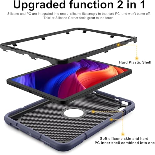 Étui de protection bleu marine haut de gamme pour tablette Samsung A11 Plus 11" - 3