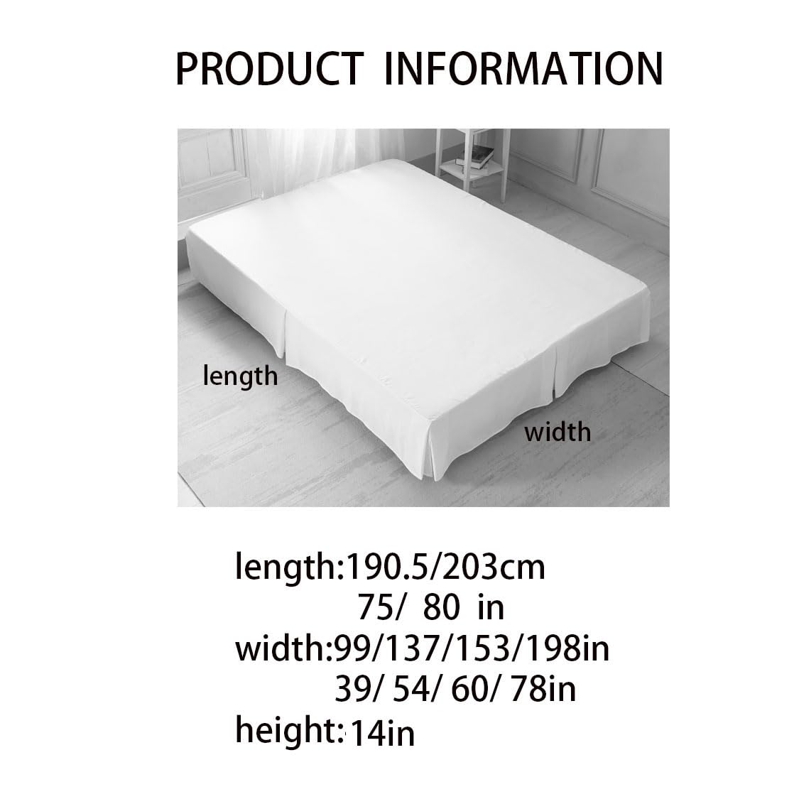Luxuriöser Bettrock mit Rüschen, weich, leicht, Mikrofaser, Hotelqualität, 35,6 cm, maßgeschneiderte Länge, Größe: 137 x 190 + 35,6 cm, Farbe: E