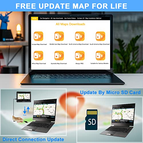 Gps Navigation For Car Truck 2023 Maps Vehicle Gps Navigation 7 Inch Touch Screen Voice Car Gps For Lorry Speeding Warning Free Lifetime Maps Update Of United States Canada Mexico #TOP4