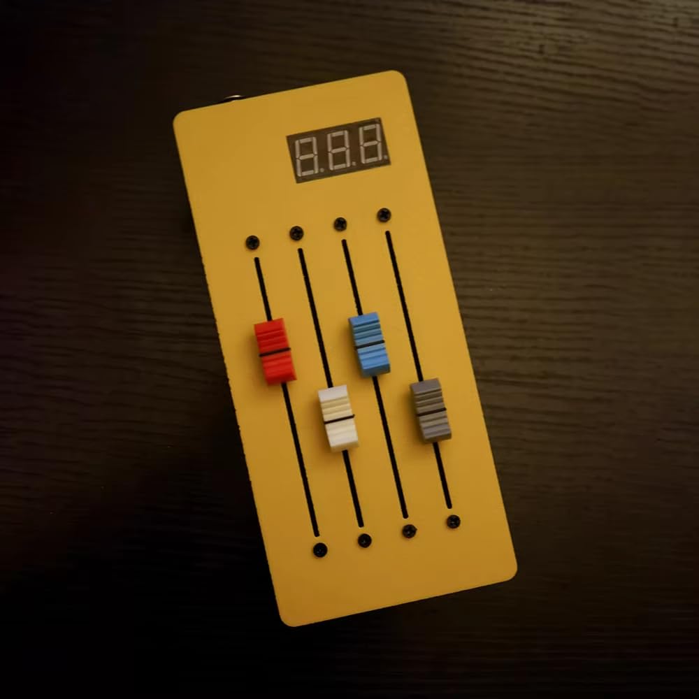 Toplionace Digitaler CC Controller mit Display – 4-Spur-MIDI-Controller mit langen Fadern für DAWs (Weiß)