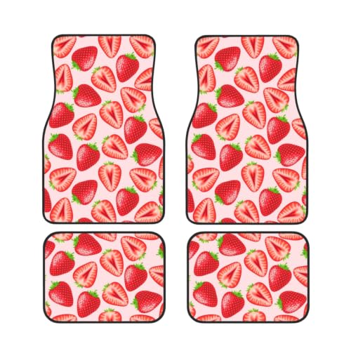 Alfombrillas de coche de fresas rosa para proteger el suelo del vehículo en tu día a día