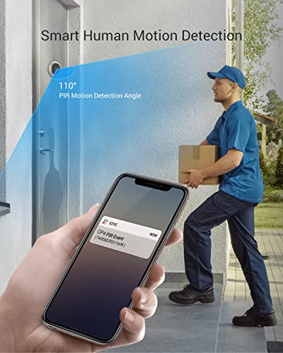 EZVIZ Wireless Door Peephole Camera - 4.3-Inch Color Touch Screen Door Viewer with 3-Month Battery Life, 1080P Front Door Bell, Human Detection, Two-Way Video Call, Night Vision, 256GB Cloud/SD, CP4
