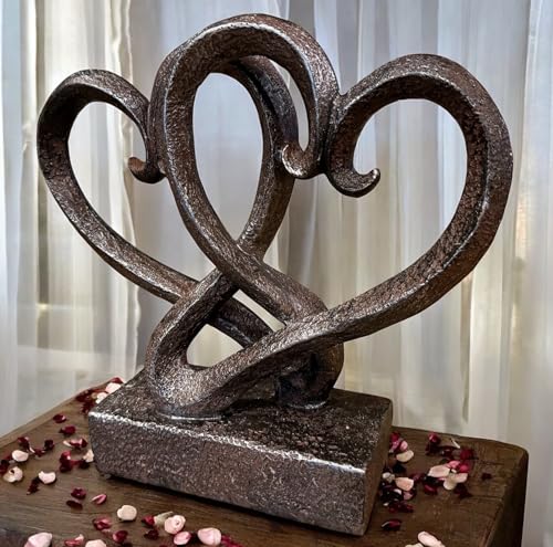 Estatua Decorativa Corazones Entrelazados 11 Pulgadas miniatura 5