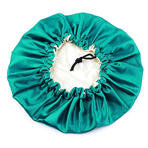 Image of Extra Large Adjustable Double Layer Satin Hair Bonnets with Drawstring for Women Night Sleeping Long Silky Satin