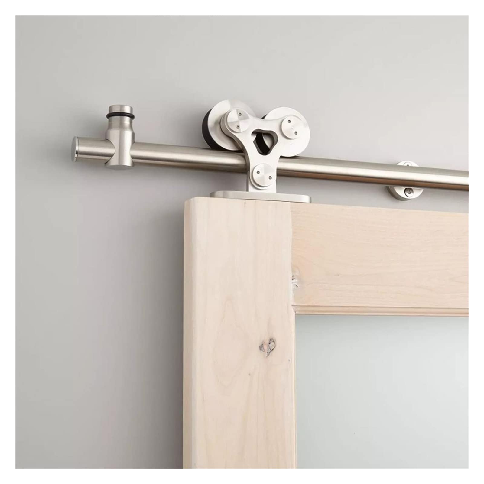 Edede 170Cm(5.6Ft) Kit Sliding Door Hardware Top-Mount Stainless Steel Interior Sliding Barn Wooden Door Hardware Track Set(170Cm(5.6Ft) Kit)