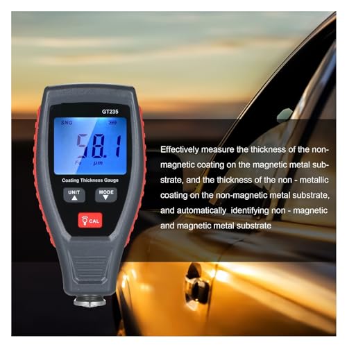 Paint Thickness Tester, medidor de espesor de pintura para coche, medidor de profundidad de pintura 0~1800μm con estuche y calibración GT235 miniatura 3