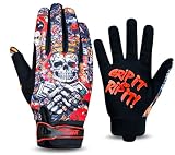 WFX Guanti da moto per uomo e donna, guanti da ciclismo, traspiranti, per touchscreen, dirt bike, ATV, MTB, BMX e motocross, bicicletta (rosso, M)