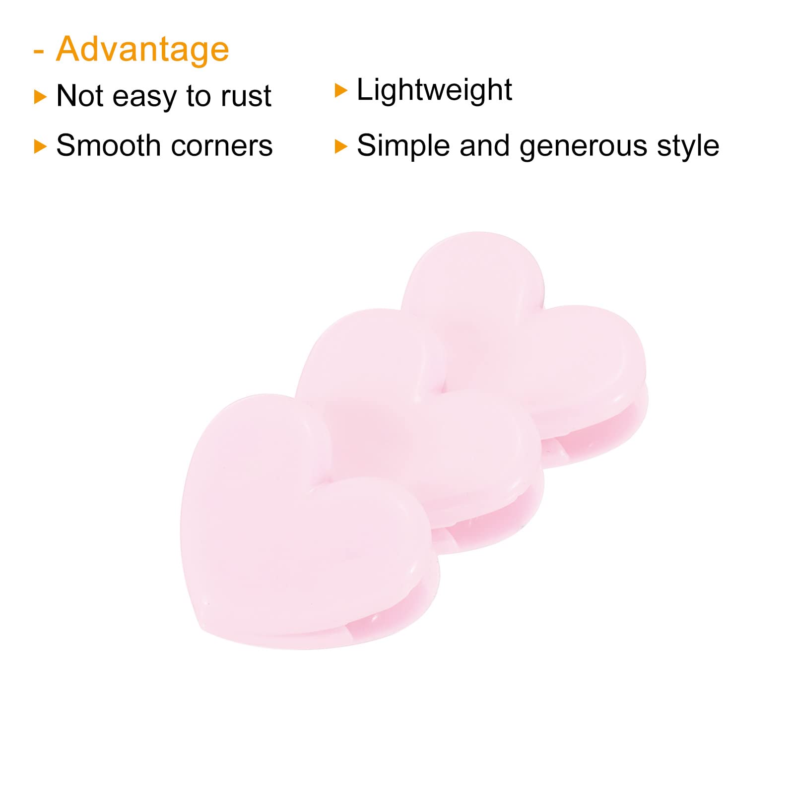 PATIKIL Paper and Bag Clips,10Pcs Heart Shape Bag Sealers Clamps Snacks Bag Clips for Coffee Office Photo Picture Pages Holder,Pink - Image 4