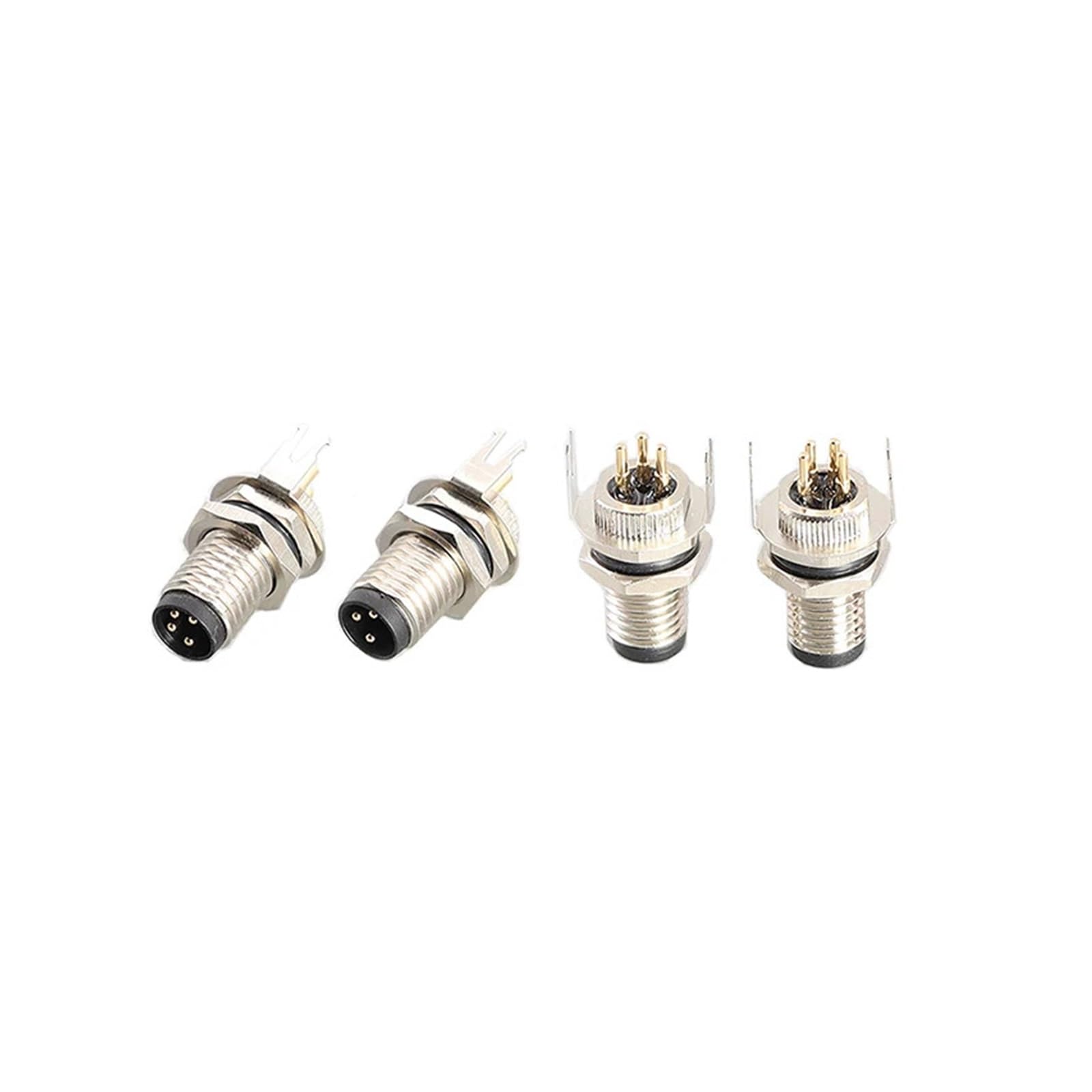 5 pezzi M8 3/4/5/6/8 pin 8 mm piegatura/dritto impermeabile PCB connettore piastra di saldatura ago tipo maschio e femmina connettore(Bendingg-8P Female)