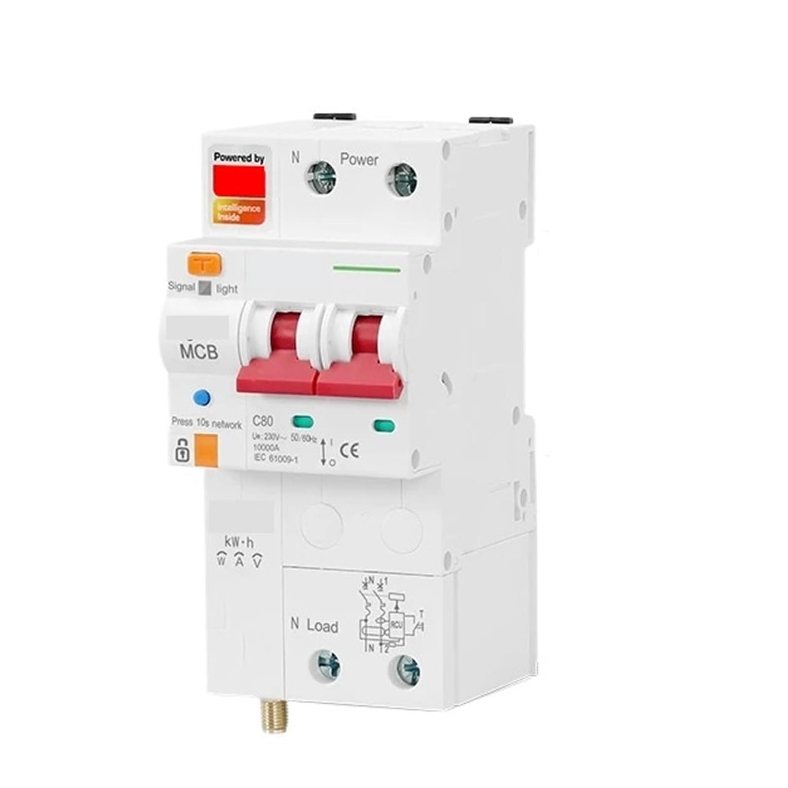 Disjoncteurs 2P et compteur d'énergie RCBO de mesure kWh pour réseau électrique