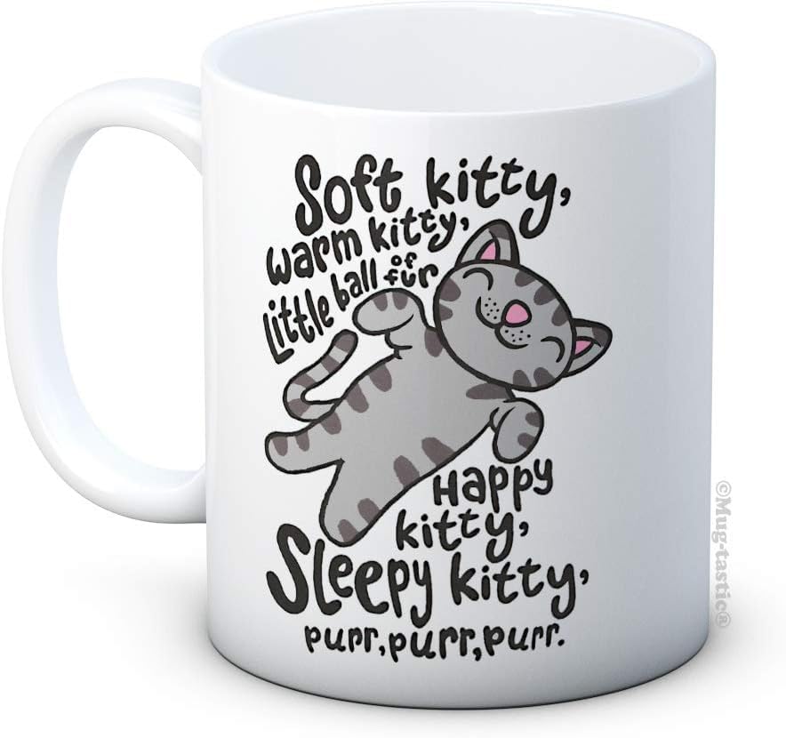 kisoyo Tasse à café en céramique Soft Kitty avec inscription « Big Bang Theory Song »