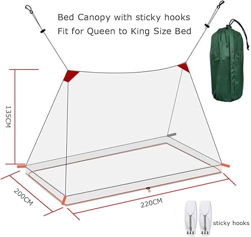 Miniatura 4 de Mengersi Mosquitera para cama, dosel de cama, mosquitera para patio, tienda de campaña, cortinas de cama, campamento, ropa de cama, patio para