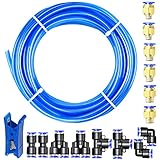 TAILONZ PNEUMATIC Blue 4mm or 5/32 inch OD 2.5mm ID Polyurethane PU Air Hose Pipe Tube Kit 10 Meter...