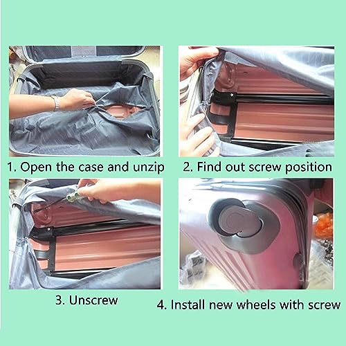 1 Pair Luggage Suitcase Wheels, A79 Large Trunk Wheels, Luggage Wheel Spare Part Universal Wheel Replacement Luggage Suitcase Wheels for Luggage Suitcase Trolley, Mute Double Row Wheels2