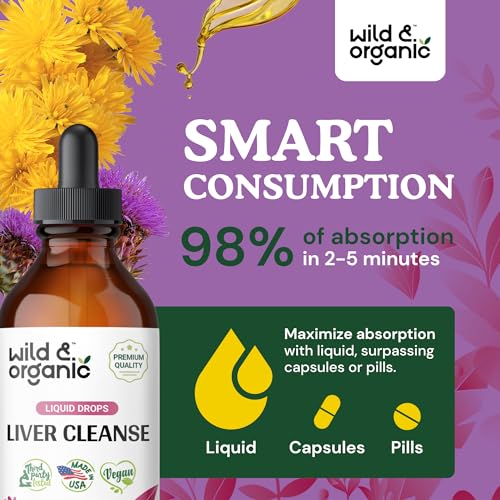 Liver Cleanse Detox & Repair Tincture - Liver Support Supplement with Organic Milk Thistle, Dandelion Root - Liver Care Liquid Drops - Vegan, Alcohol Free Drops - 2 fl oz - Image 4