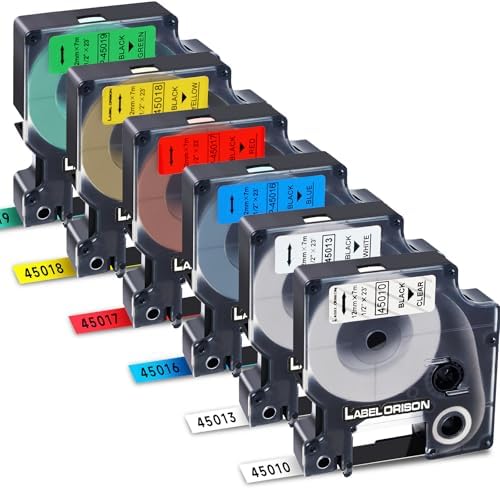 Fimax 45013 Cinta Para Hacer Etiquetas Compatible Con Dymo D1 Label