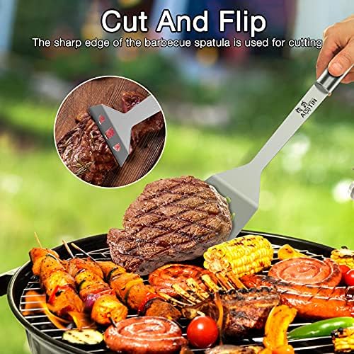 AISITIN BBQ Accessories Tools Stainless Sturdy Utensils Grill Set 5PCS for Backyard Barbecue Camping Cooking Picnic and Gifts for Men&Women