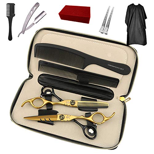 JIESENYU Professionelle Friseurschere 6-Zoll-Goldschere Schere Haare ausdünnen Friseursalon Werkzeuge Cover