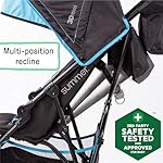 Summer by Ingenuity 3D Mini Convenience Stroller – Lightweight Stroller with Compact Fold, Multi-Position Recline, Canopy with Pop Out Sun Visor – Umbrella Stroller for Travel & More, Blue/Black - Image 5