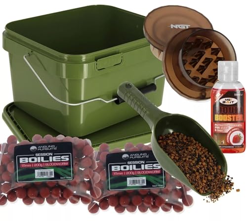Bait Storage Bucket Set 5L Spoon Boilies Grinder & Liquid Carp Fishing