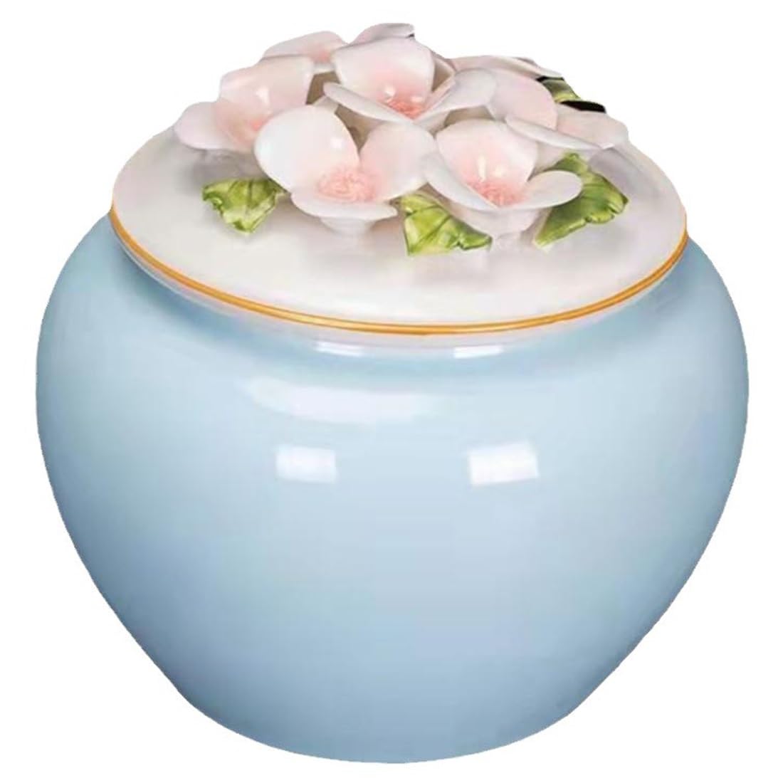 pet ashes urn, Souvenir Urn, Keepsake, Cat Dog Pet, Cremation Box, Handicrafted Ceramic(Blue)