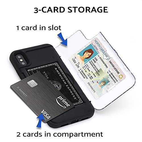 Toru Cx Pro Case For Iphone Xs/Iphone X, With Card Holder | Slim Protective Shockproof Heavy Duty Cover With Hidden Credit Cards Wallet Flip Slot Compartment Kickstand | Include Mirror - Marble #TOP2