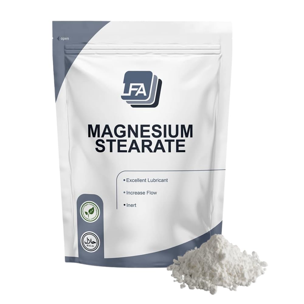 Magnesium Stearate Powder - Dry Lubricant - 1kg (2.2 lb) Anti-Sticking & Flowing Agent for Tablet Press Machine Pill & Capsule Mix - Halal - Kosher - Vegan