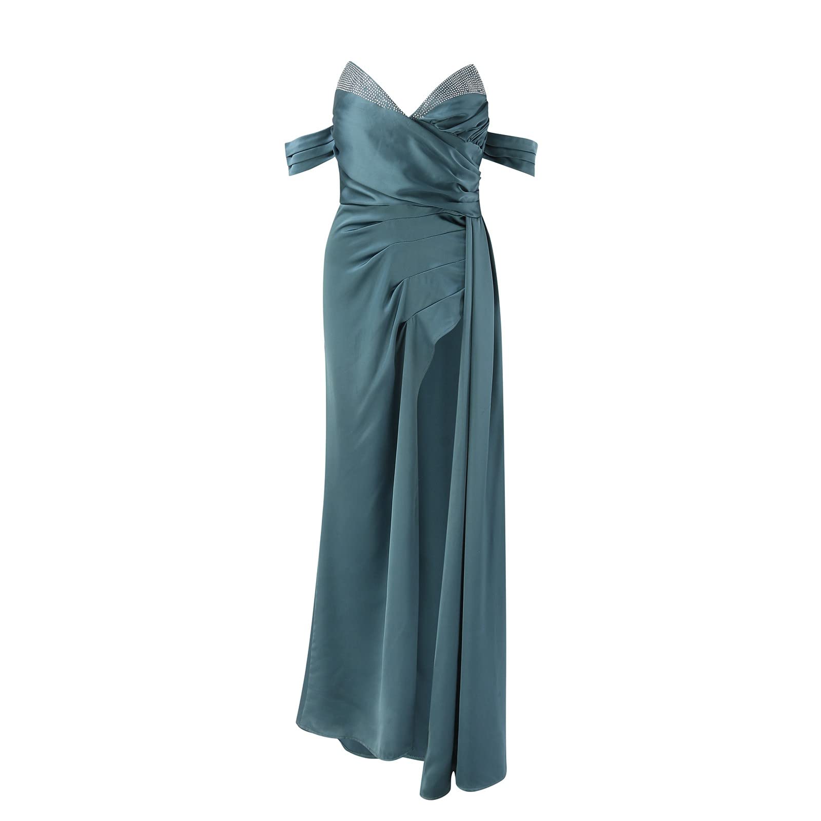 Abito Sera Damigella d'Onore Cerimonia Abito da Donna Classico Cocktail Party Vintage Eleganti Confortevole da Sera Senza Manica Spaghetti Ballo Abiti Ruffled Vestito Lungo Donna