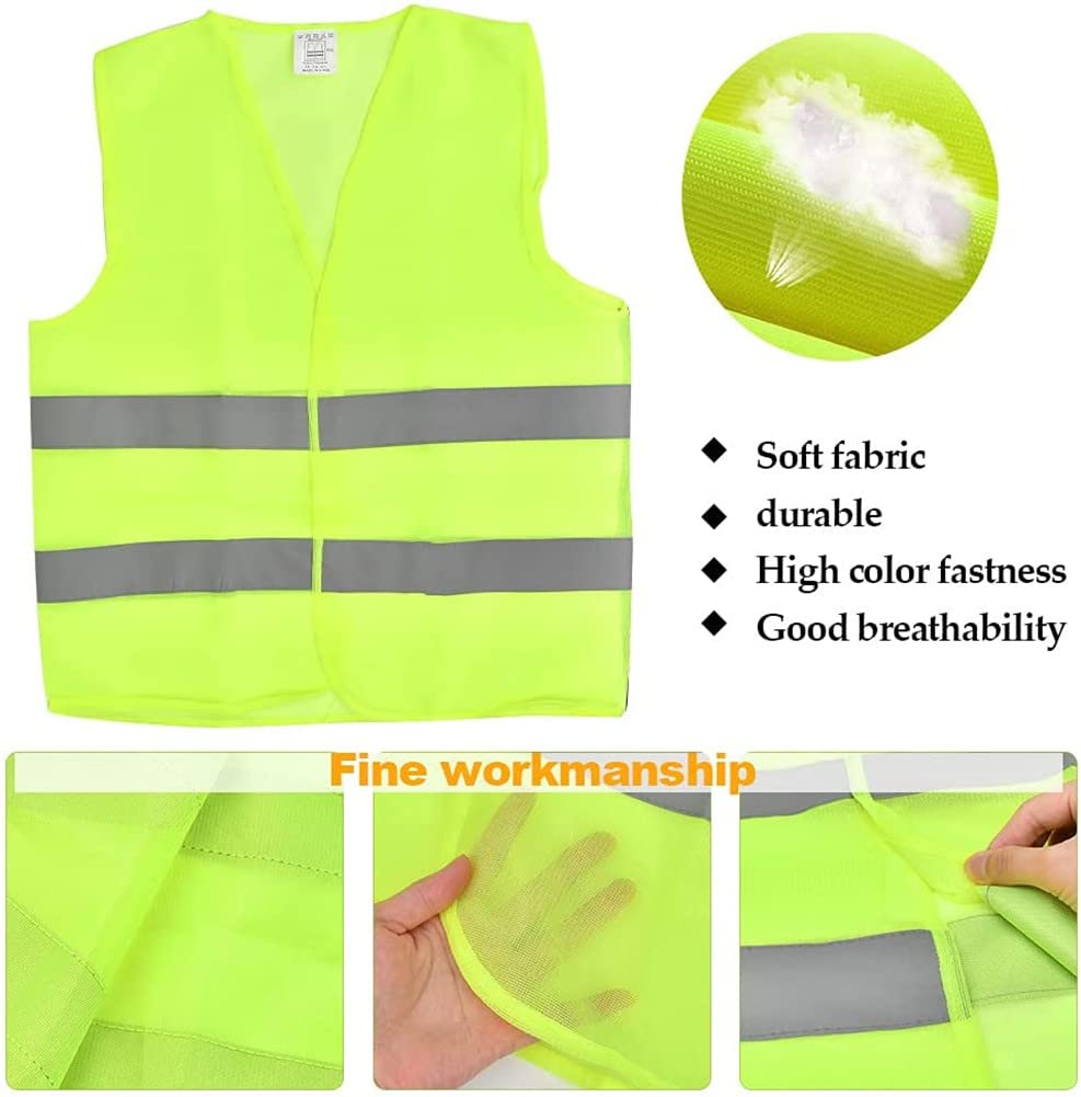 Lot de 2 triangles d'avertissement d'urgence pour voiture et 2 gilets de sécurité réfléchissants, kit d'urgence pliable pour voiture, camion, SUV