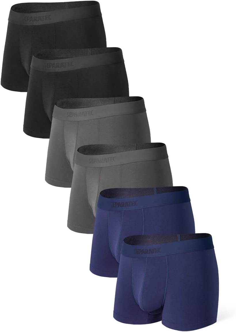 Mens Boxer Briefs with Ball Pouch Breathable Cooling Rayon Made From Bamboo Underwear Men's Underwear Trunks