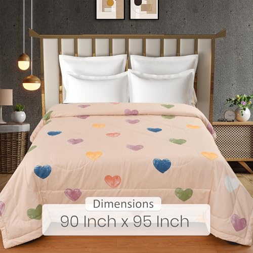Image of FRESH FROM LOOM Microfiber All Seasons Collection Micro Fiber Comforter | Dohar | Quit | Double Bed | Double Weaved | Washable | Hypoallergenic Skin Friendly (Brown | 90x95 in)
