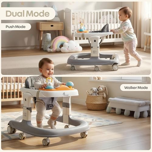 R for Rabbit Little Feet Sportz Baby Walker Grey Grey White - Image 3
