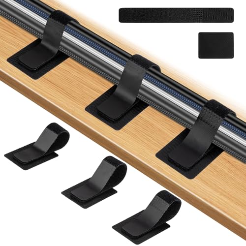 KKUOYT 20Pcs Under Desk Cable Management, Self Adhesive Cable Ties, Cable Management Under Desk for Home Office Essentials Organization