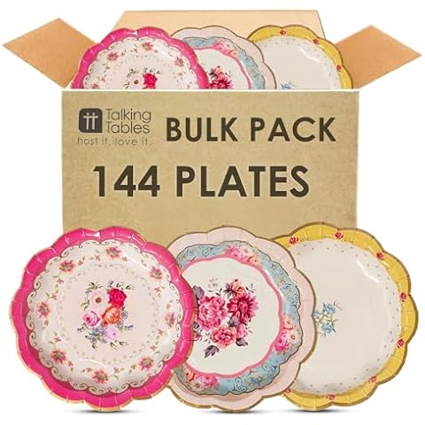 Talking Tables Floral Paper Plates for Parties Cover