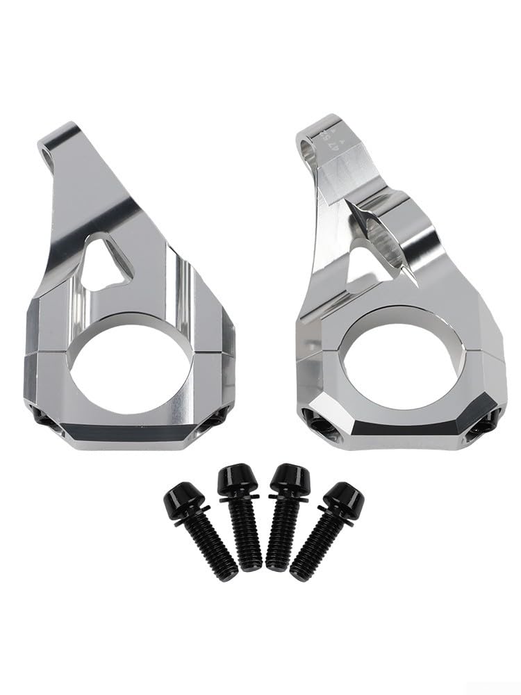 Potence à montage direct pour fourche à double couronne, alliage d'aluminium CNC 6061 31,8 mm, compatible avec VTT DH et Surron for Light Bee (argenté)