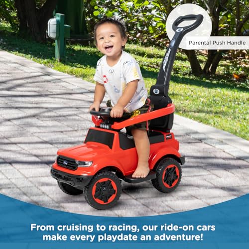 Image of Mee Mee Waddle Wagon Baby Ride-On Car - Safe, Fun, and Interactive Ride-On Toy for Kids Aged 1-3 Years with Music, Lights, and Storage (Red)