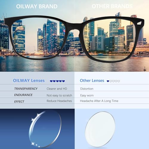 Image of Oilway Blue-Light Blocking Glasses Computer Reading /Gaming /TV /Phones Glasses Fashion Anti Eyestrain Glasses for Women Men