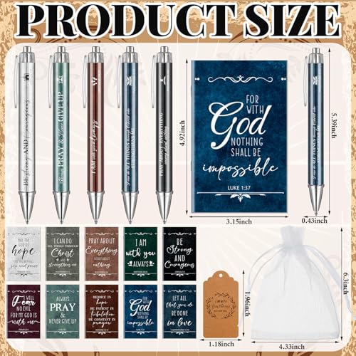 qeeenar 200 pcs christian gift sets church bible verse gift bulk include 50 scripture notebooks 50 scripture pens 50 thanks tags 50 organza bags for women christian party giftsfresh colorclassic