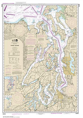 Paradise Cay Publications NOAA Chart 18440: Puget Sound 21.00 x 30.11 (Small Format Waterproof)