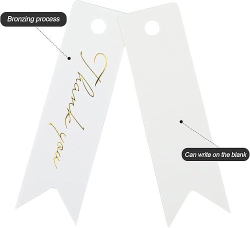 Miniatura 3 de joycraft 100 mini etiquetas de regalo de agradecimiento con cuerda, etiquetas de papel kraft blanco de alta gama, etiquetas colgantes de papel de