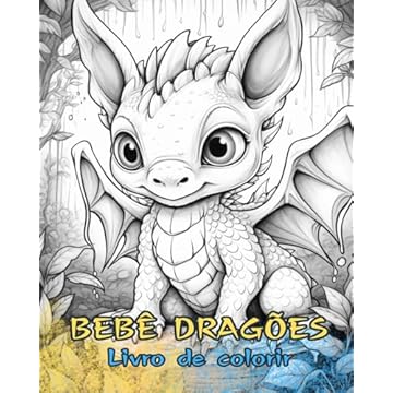 Capa do livro DRAGÕES BEBÊS Livro de colorir: Desenhos fofos para crianças e adultos colorirem e se divertirem.