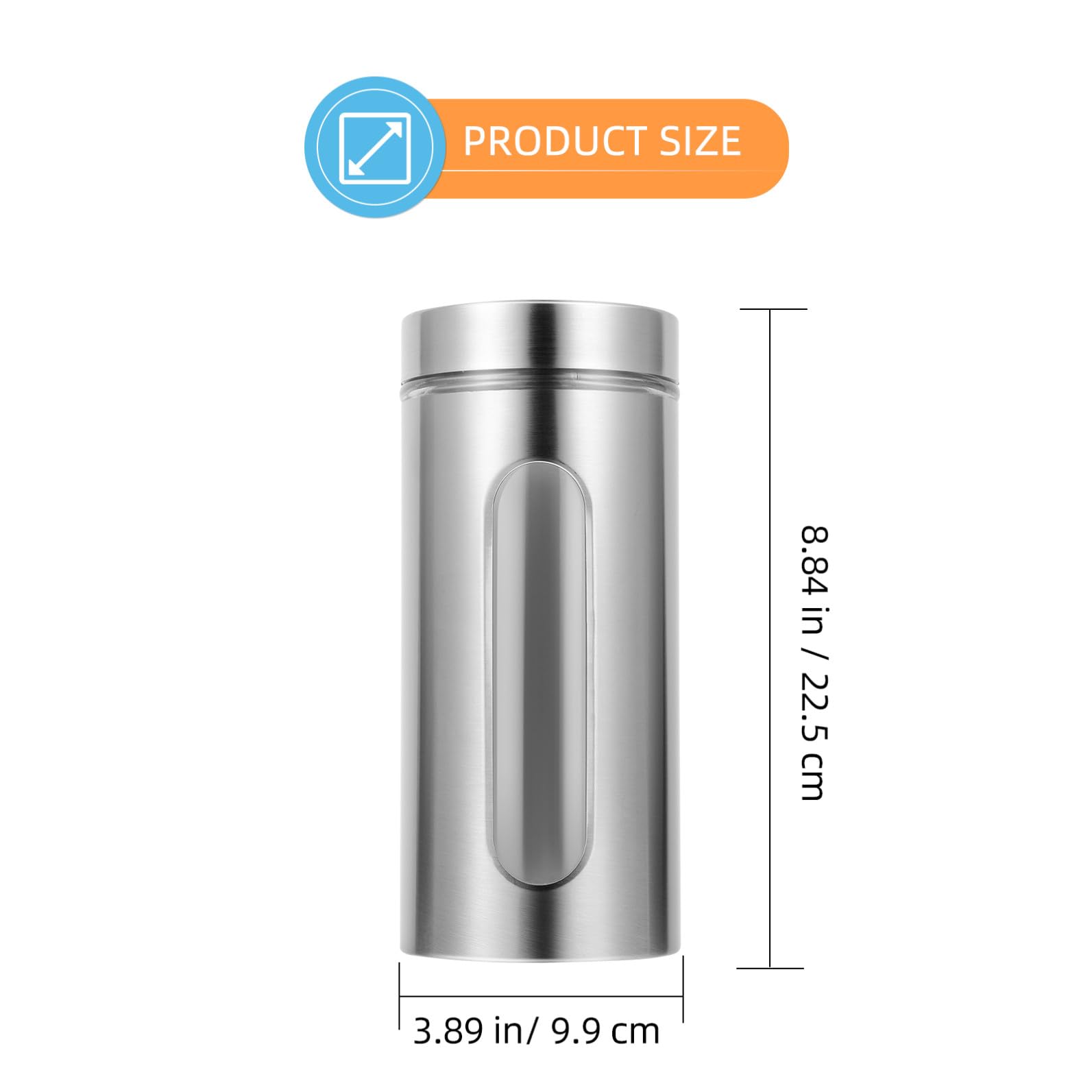 COLLBATH Contenitore Multifunzionale per Kitchen Storage in Acciaio Inossidabile Serbatoio Ermetico Finestra Visibile e Capacità 1200ml per Tè e Alimenti