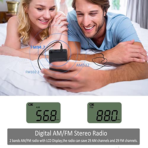Yoidesu YOIDESU8V4TUNEWQ9 Pocket Radio,Portable Headset Radios,Mini Digital/Fm Stereo Radio thumb #3