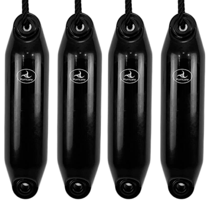 Hurricane Fenders Original Series Boat Fender PM01 40cm x 10cm (16" x 4") - Black - Pack Of Four