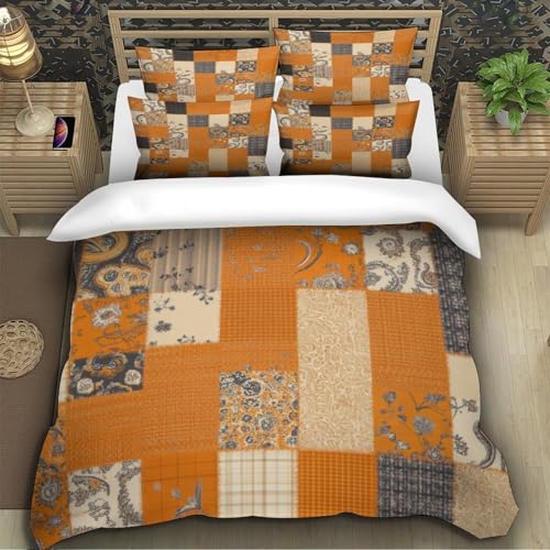 Chambre ado cocooning avec la parure de lit patchwork 135x200cm en microfibre