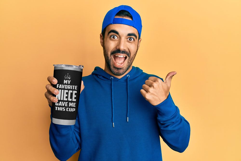 Gifts for Uncle on Fathers Day, Aunt from Niece - Uncle Tumbler - Gifts for Fathers Day, Christmas, Birthday - Funy Insulated Stainless Steel Tumbler 20oz, Black