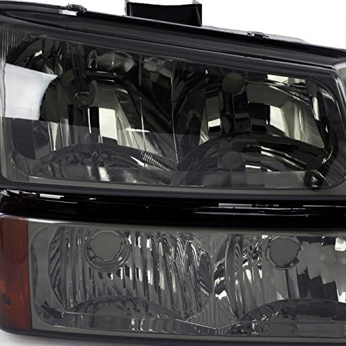AKKON - For 2003-2006 Chevy Silverado Avalanche Replacement Smoked Headlights Driver/Passenger Head Lamps Pair