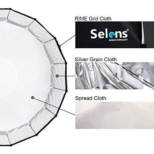 Selens 85cm 16 Rods Parabol Softbox Quick Collapsible Beauty Dish Diffusor mit Bowens Mount für Blitz Speedlite… – Bild 5